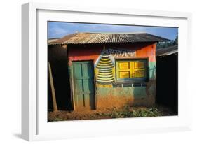 Decorated Building in the Village of Goulisoo, Oromo Area, Welega State, Ethiopia, Africa-Bruno Barbier-Framed Photographic Print