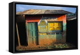 Decorated Building in the Village of Goulisoo, Oromo Area, Welega State, Ethiopia, Africa-Bruno Barbier-Framed Stretched Canvas