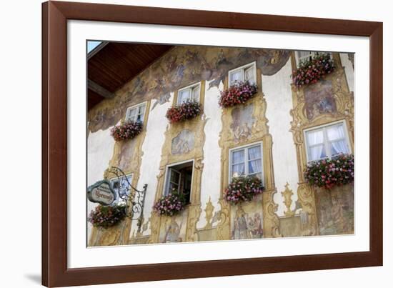 Decorated Buildings, Mittenwald, Bavaria (Bayern), Germany-Gary Cook-Framed Photographic Print