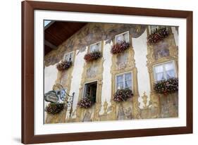 Decorated Buildings, Mittenwald, Bavaria (Bayern), Germany-Gary Cook-Framed Photographic Print