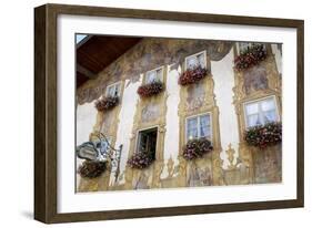 Decorated Buildings, Mittenwald, Bavaria (Bayern), Germany-Gary Cook-Framed Photographic Print