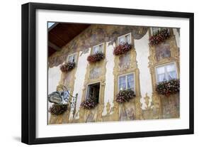 Decorated Buildings, Mittenwald, Bavaria (Bayern), Germany-Gary Cook-Framed Photographic Print