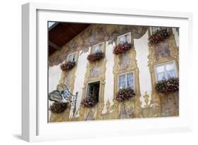 Decorated Buildings, Mittenwald, Bavaria (Bayern), Germany-Gary Cook-Framed Photographic Print