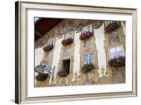 Decorated Buildings, Mittenwald, Bavaria (Bayern), Germany-Gary Cook-Framed Photographic Print