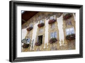 Decorated Buildings, Mittenwald, Bavaria (Bayern), Germany-Gary Cook-Framed Photographic Print