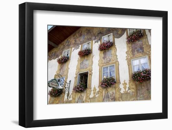 Decorated Buildings, Mittenwald, Bavaria (Bayern), Germany-Gary Cook-Framed Photographic Print