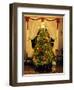 Decorated Christmas Tree Displays in Window, Oregon, USA-Steve Terrill-Framed Photographic Print