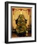 Decorated Christmas Tree Displays in Window, Oregon, USA-Steve Terrill-Framed Photographic Print