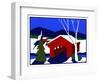 Decorated Christmas Tree Next to Covered Bridge-Crockett Collection-Framed Giclee Print