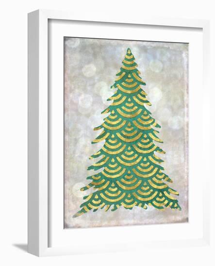 Decorated Green and Gold Xmas Tree-Cora Niele-Framed Giclee Print