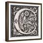 Decorated Letter 'C', from 'Le Moyen Age Et La Renaissance' by Paul Lacroix (1806-84) Published…-null-Framed Giclee Print