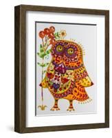 Decorated Owl-Oxana Zaika-Framed Giclee Print