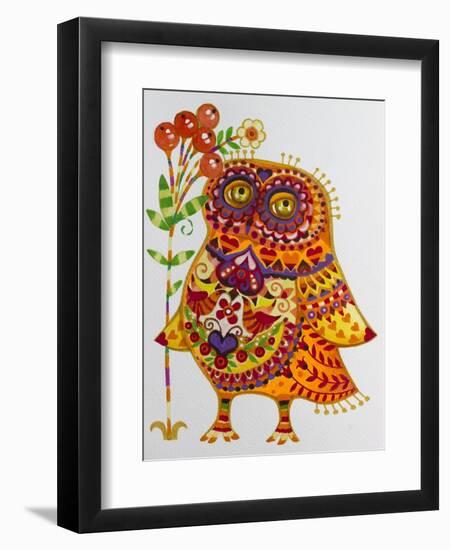 Decorated Owl-Oxana Zaika-Framed Giclee Print