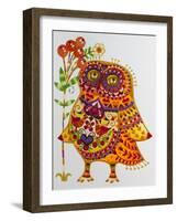 Decorated Owl-Oxana Zaika-Framed Giclee Print