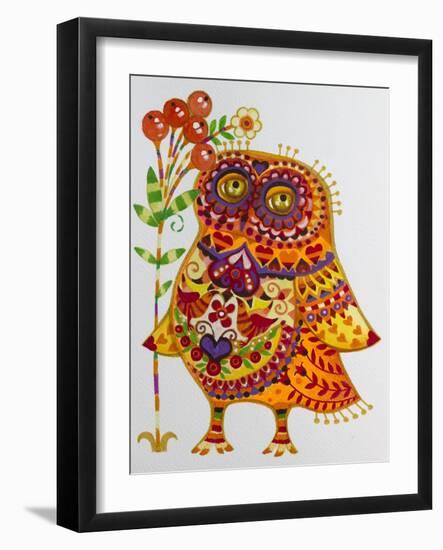 Decorated Owl-Oxana Zaika-Framed Giclee Print