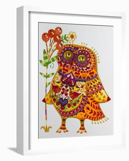 Decorated Owl-Oxana Zaika-Framed Giclee Print