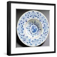 Decorated Plate Ceramic, Cafaggiolo Manufacture, Tuscany, Italy, Ca 1530-null-Framed Giclee Print