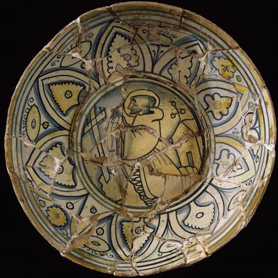 'Decorated Plate, Ceramic, Deruta Manufacture, Umbria, Italy' Giclee