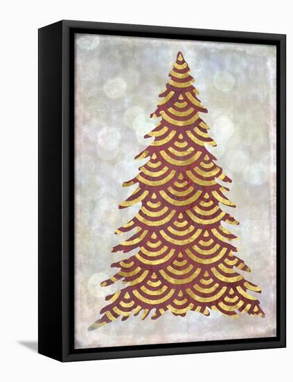 Decorated Red and Gold Xmas Tree-Cora Niele-Framed Stretched Canvas