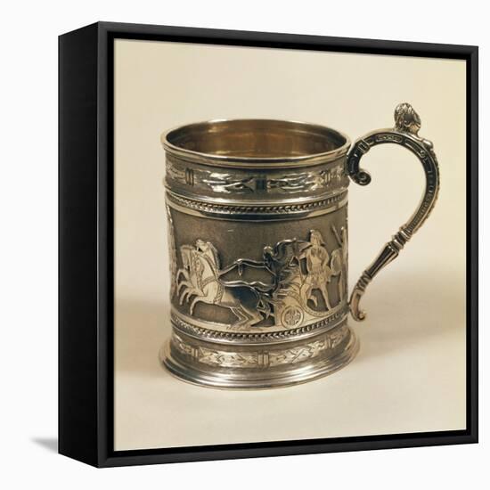 Decorated Silver Mug with Mythological Scenes by Rebecca Emes and Martin Hall-null-Framed Stretched Canvas
