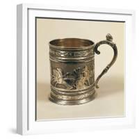 Decorated Silver Mug with Mythological Scenes by Rebecca Emes and Martin Hall-null-Framed Giclee Print