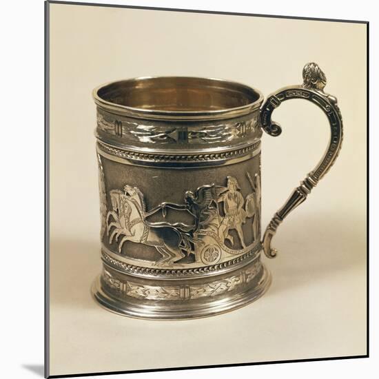 Decorated Silver Mug with Mythological Scenes by Rebecca Emes and Martin Hall-null-Mounted Giclee Print