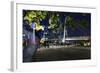 Decorated Tree of a Couple in Love in Front of Holbeinsteg, Footbridge, Frankfurt on the Main-Axel Schmies-Framed Photographic Print