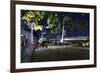 Decorated Tree of a Couple in Love in Front of Holbeinsteg, Footbridge, Frankfurt on the Main-Axel Schmies-Framed Photographic Print