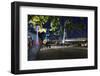 Decorated Tree of a Couple in Love in Front of Holbeinsteg, Footbridge, Frankfurt on the Main-Axel Schmies-Framed Photographic Print