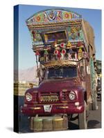 Decorated Truck, Typical of Those on the Karakoram Highway in Pakistan-Alison Wright-Stretched Canvas