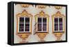 Decorated Windows of Building on Getreidegasse-null-Framed Stretched Canvas