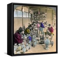 Decorating Awata Porcelain Ware in the Famous Kinkosan Works, Kyoto, Japan, 1904-Underwood & Underwood-Framed Stretched Canvas