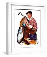 "Decorating His Bike,"March 20, 1937-Douglas Crockwell-Framed Giclee Print