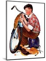 "Decorating His Bike,"March 20, 1937-Douglas Crockwell-Mounted Giclee Print