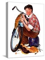 "Decorating His Bike,"March 20, 1937-Douglas Crockwell-Stretched Canvas