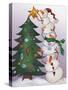 Decorating Snowmen-Elizabeth Medley-Stretched Canvas