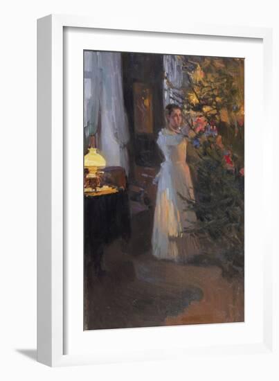 Decorating the Christmas Tree, 1910-Alexej Korin-Framed Giclee Print