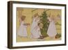 Decorating the Christmas Tree, Victorian Postcard-null-Framed Giclee Print