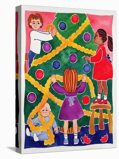 Decorating the Christmas Tree-Cathy Baxter-Stretched Canvas