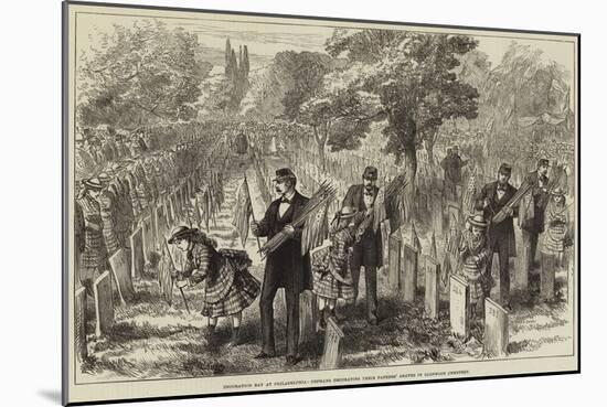 Decoration Day at Philadelphia, Orphans Decorating their Fathers' Graves in Glenwood Cemetery-null-Mounted Giclee Print