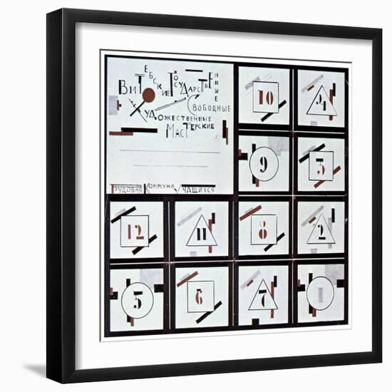 Decoration Design for a Fete, 1918-Kazimir Malevich-Framed Giclee Print