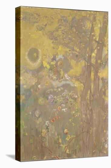 Décoration Domecy : arbres sur fond jaune-Odilon Redon-Stretched Canvas