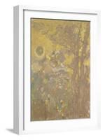 Décoration Domecy : arbres sur fond jaune-Odilon Redon-Framed Giclee Print