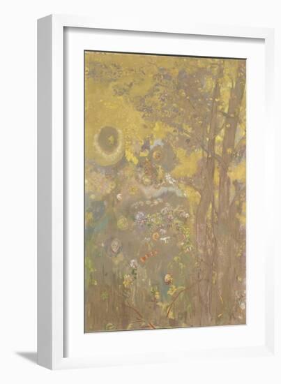 Décoration Domecy : arbres sur fond jaune-Odilon Redon-Framed Giclee Print