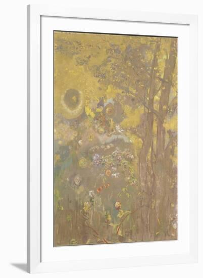 Décoration Domecy : arbres sur fond jaune-Odilon Redon-Framed Giclee Print