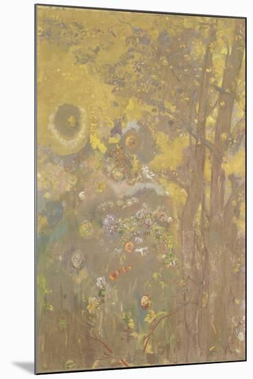 Décoration Domecy : arbres sur fond jaune-Odilon Redon-Mounted Giclee Print