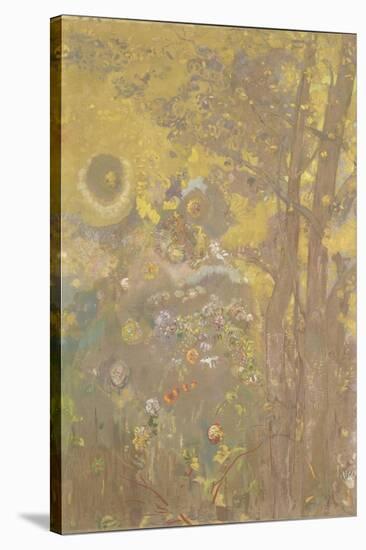 Décoration Domecy : arbres sur fond jaune-Odilon Redon-Stretched Canvas