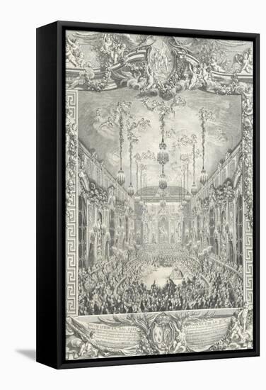 Décoration du bal paré donné par le roi le 24 février 1745, à l'occasion du mariage du dauphin,-Charles Nicolas Cochin-Framed Stretched Canvas