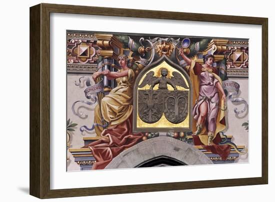 Decoration of Facade of Old Town Hall in Lindau, Detail, Germany-null-Framed Giclee Print