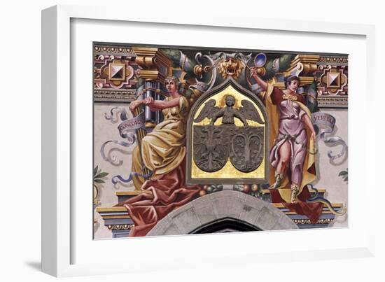 Decoration of Facade of Old Town Hall in Lindau, Detail, Germany-null-Framed Giclee Print